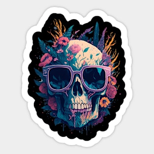 Dead Skull Wearing Sunglasses Sticker